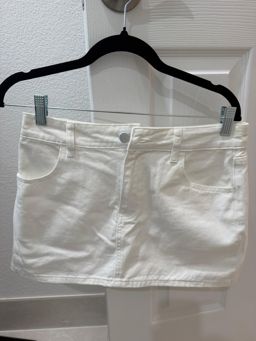 Song of Style White Denim Mini Skirt